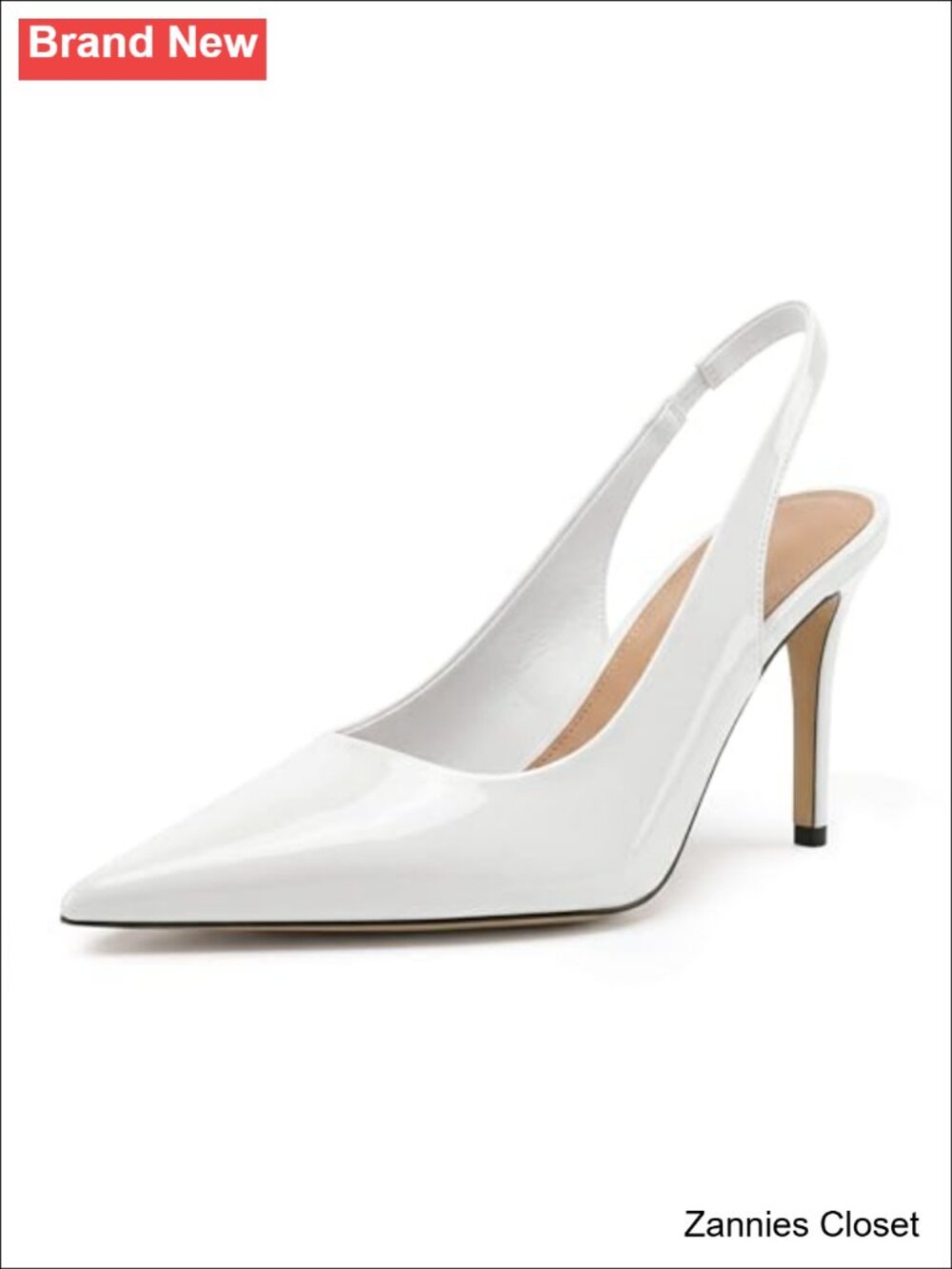 ✨ Pointed Toe Stiletto Slingback Heels - Women's Pull-On Pumps